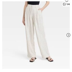 a new day Cream Striped Wide Leg Pants